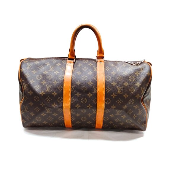 Louis Vuitton LV Boston Bag Keepall 45 Brown Monogram 549-060525